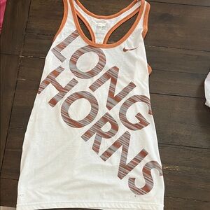 Nike White and Orange Longhorns Tank